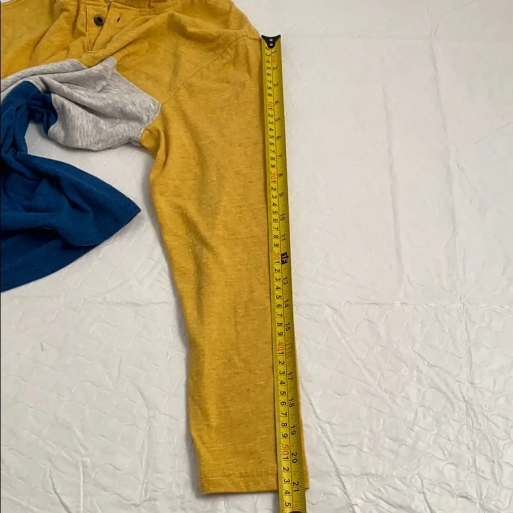 Old navy color block yellow blue hooded t-shirt